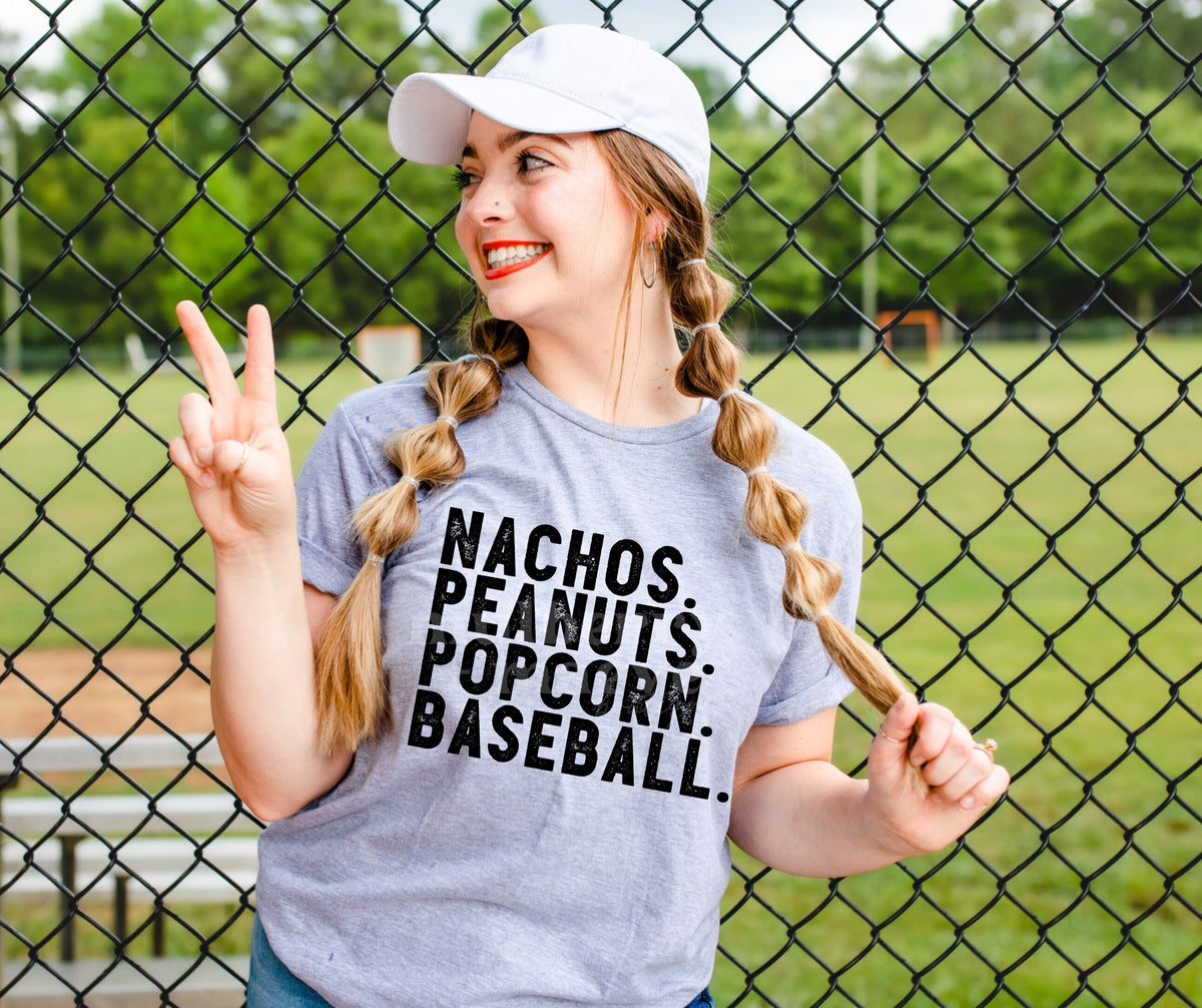 Baseball Snacks DTF Transfer for Blank Apparel.   Baseball Park Shirt, Sweatshirt Ideas. Baseball Gift Ideas