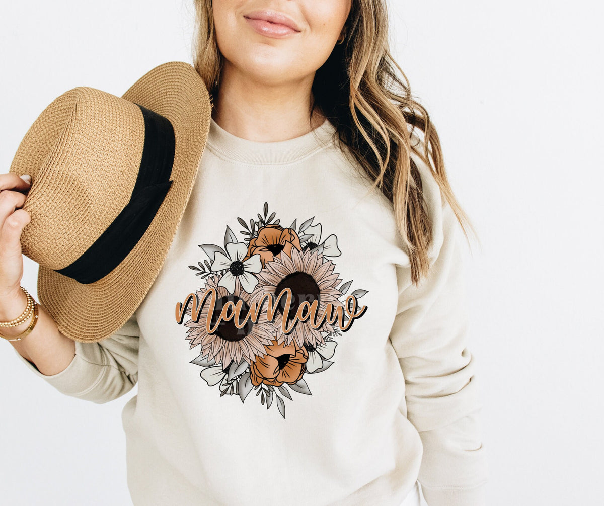 MAMAW Direct to Film Transfer for Blank Apparel. Mom, Mother's Day Shirt, Sweatshirt Ideas. Gifts for Her. Floral MAMAW
