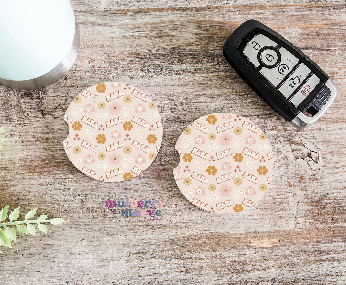 MAMA Car Coaster Sublimation Transfers.  Car Gift Ideas. Sublimation Designs for Coasters.