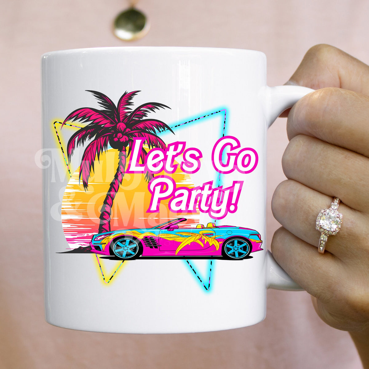 Malibu Party Instant Digital PNG Download.  Blank Apparel Design. Digital File for Sublimation or Print. 90s, Retro, Neon PNG.