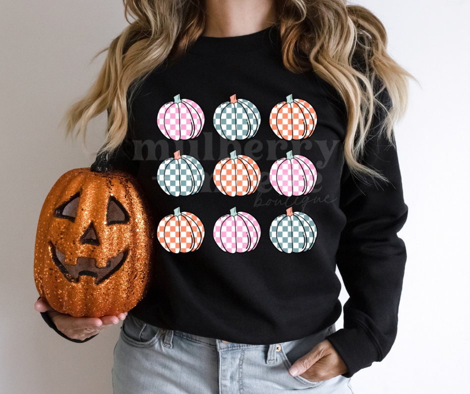 Checkered Pumpkins DTF