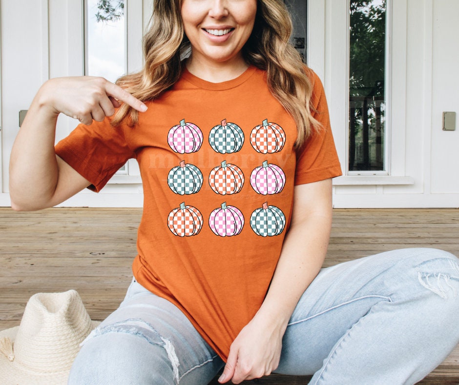 Checkered Pumpkins DTF