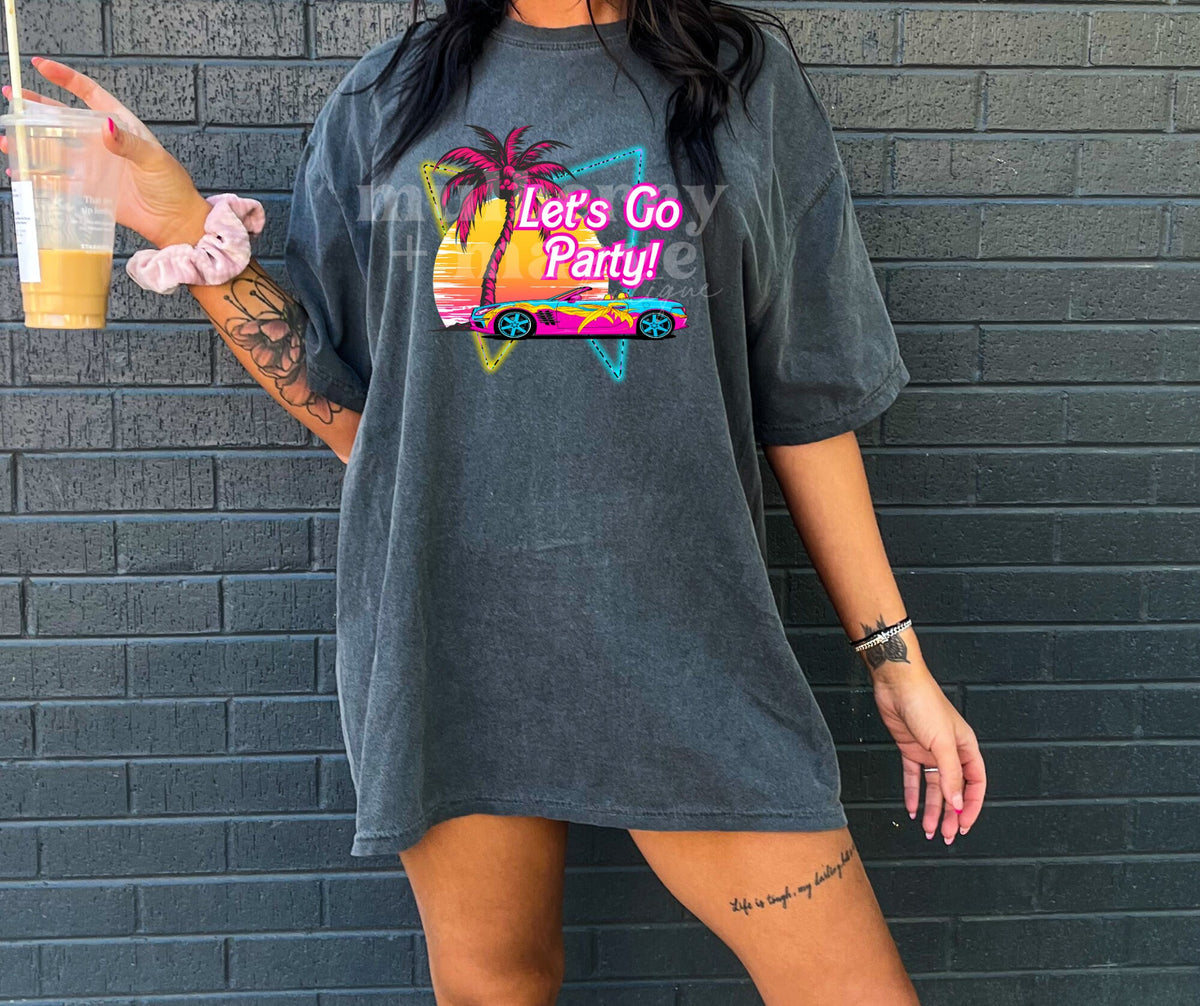 Malibu Party Instant Digital PNG Download.  Blank Apparel Design. Digital File for Sublimation or Print. 90s, Retro, Neon PNG.