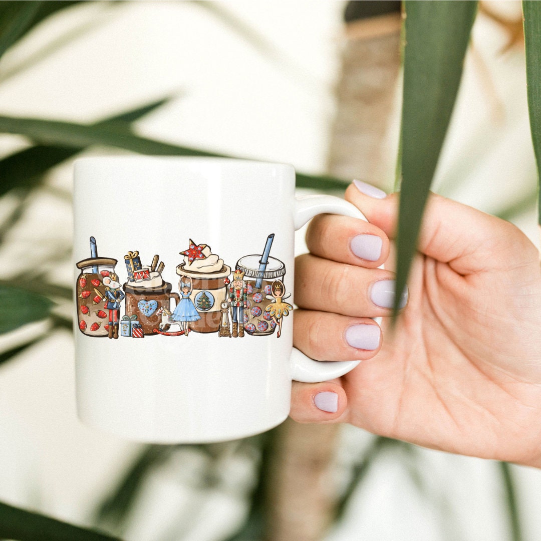 Nutcracker Coffee DTF Transfer for Blank Apparel Mugs. Sugar Plum Fairies, Toy Soldiers, Nutcracker Shirt Ideas. Christmas Idea.