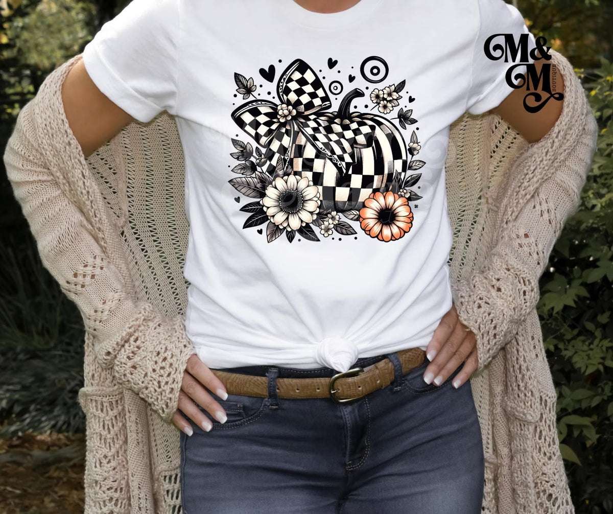 Checkered Pumpkin DTF