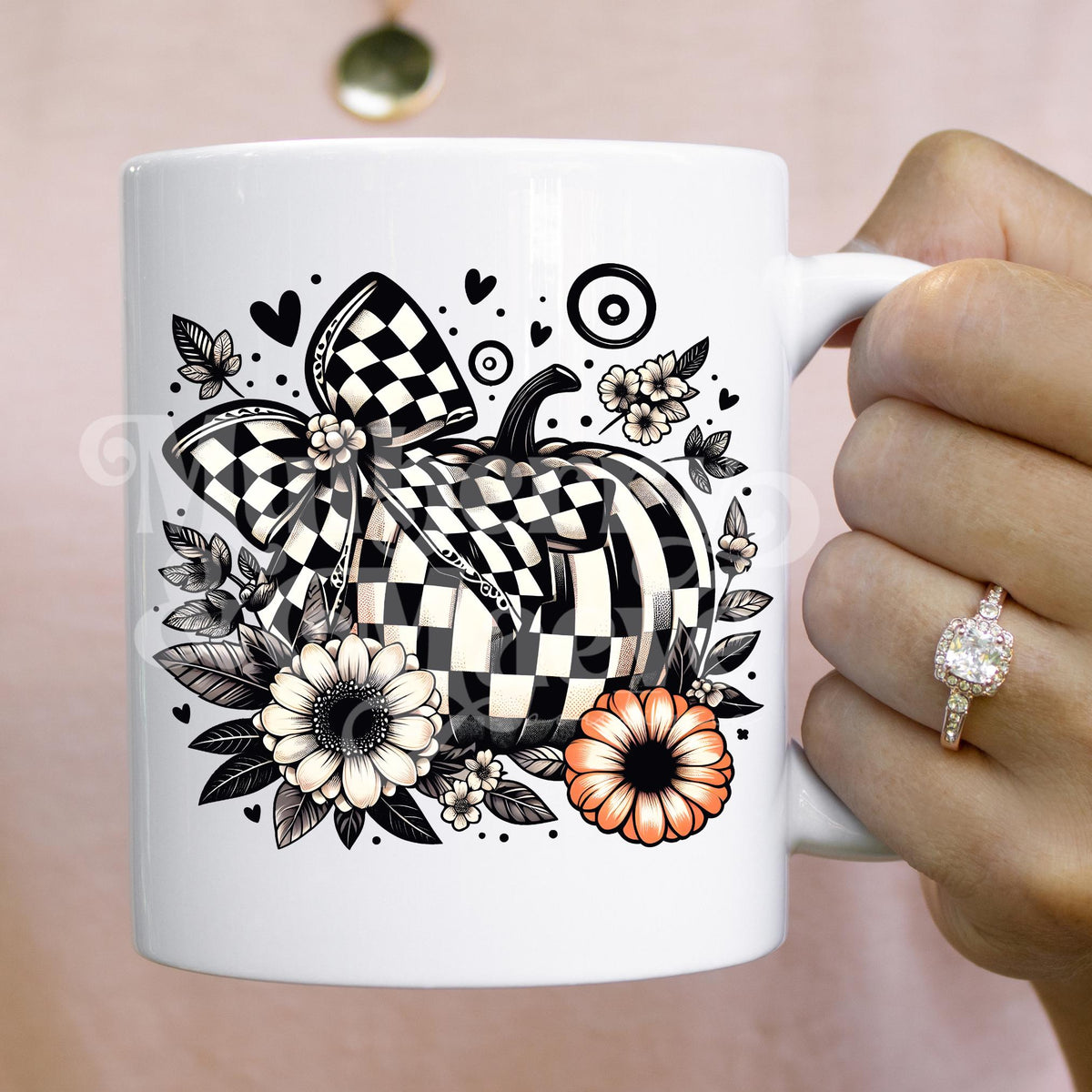 Checkered Pumpkin DTF