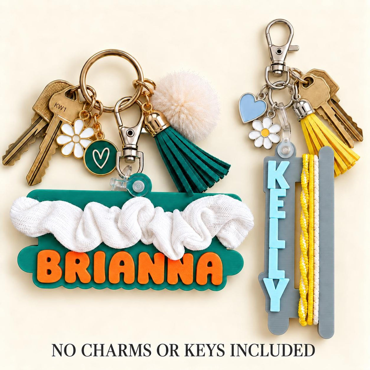 Personalized name bag charm with lobster clasp