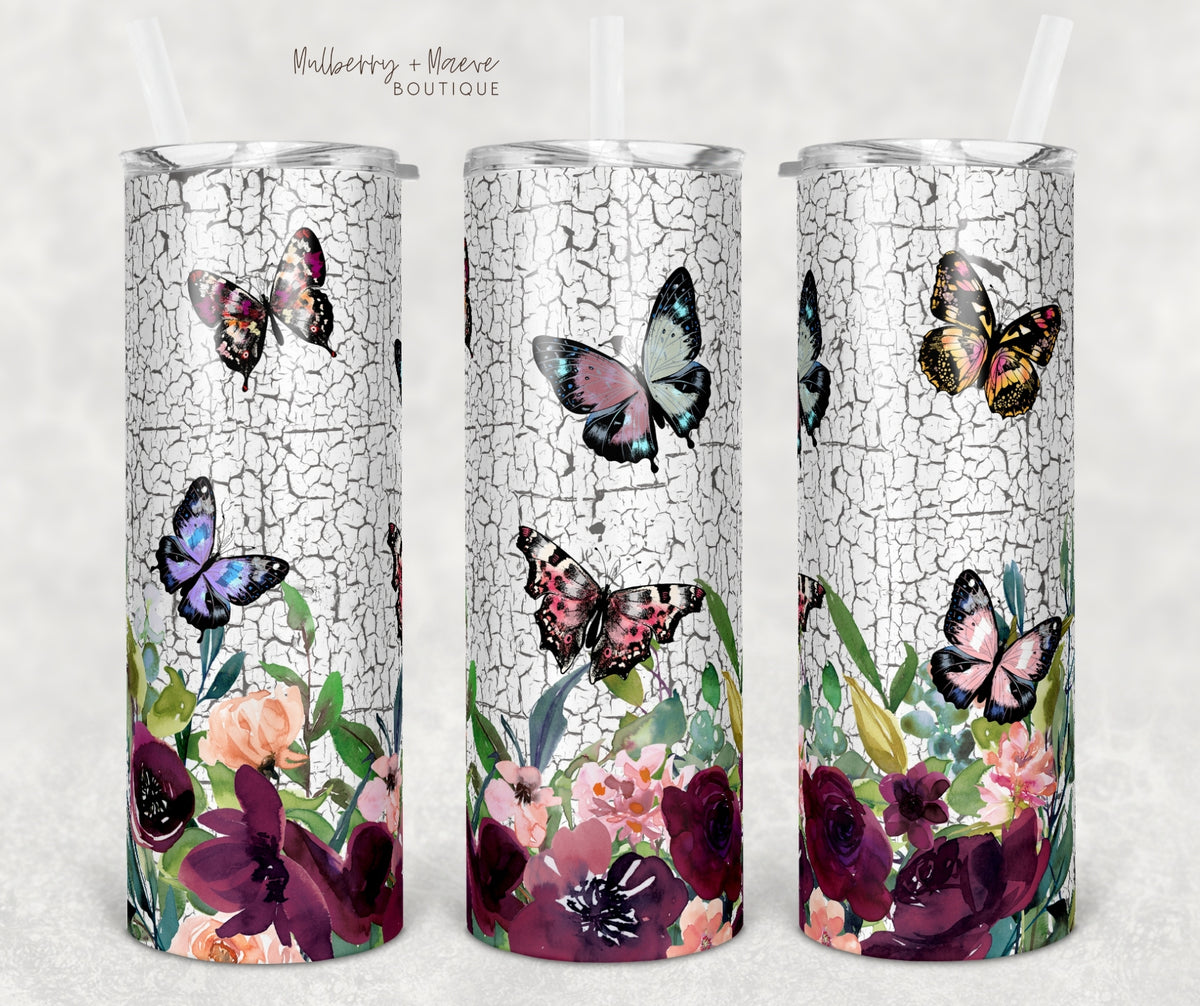 Vintage Butterfly Tumbler