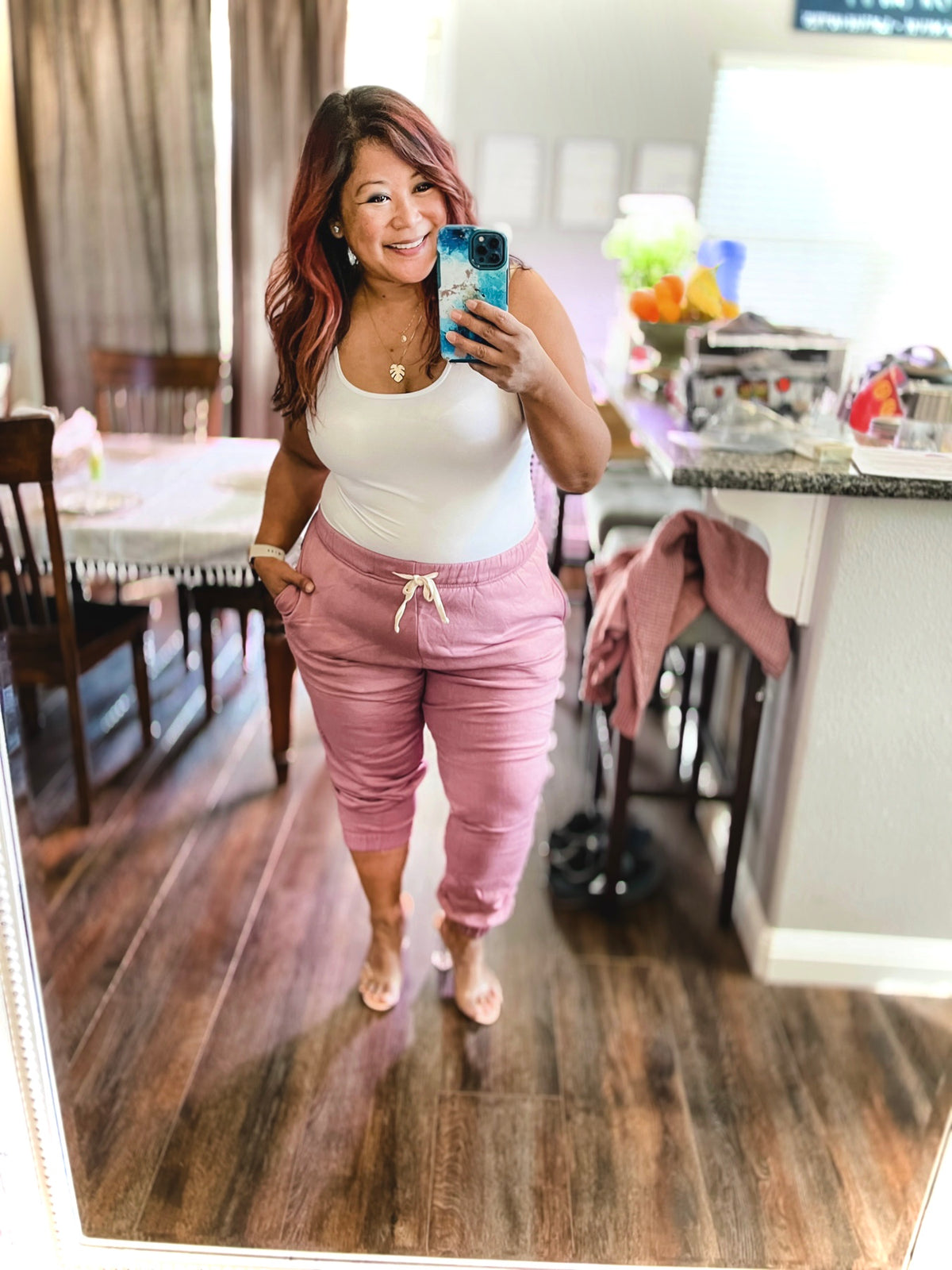 Light Rose Waffle Knit Set