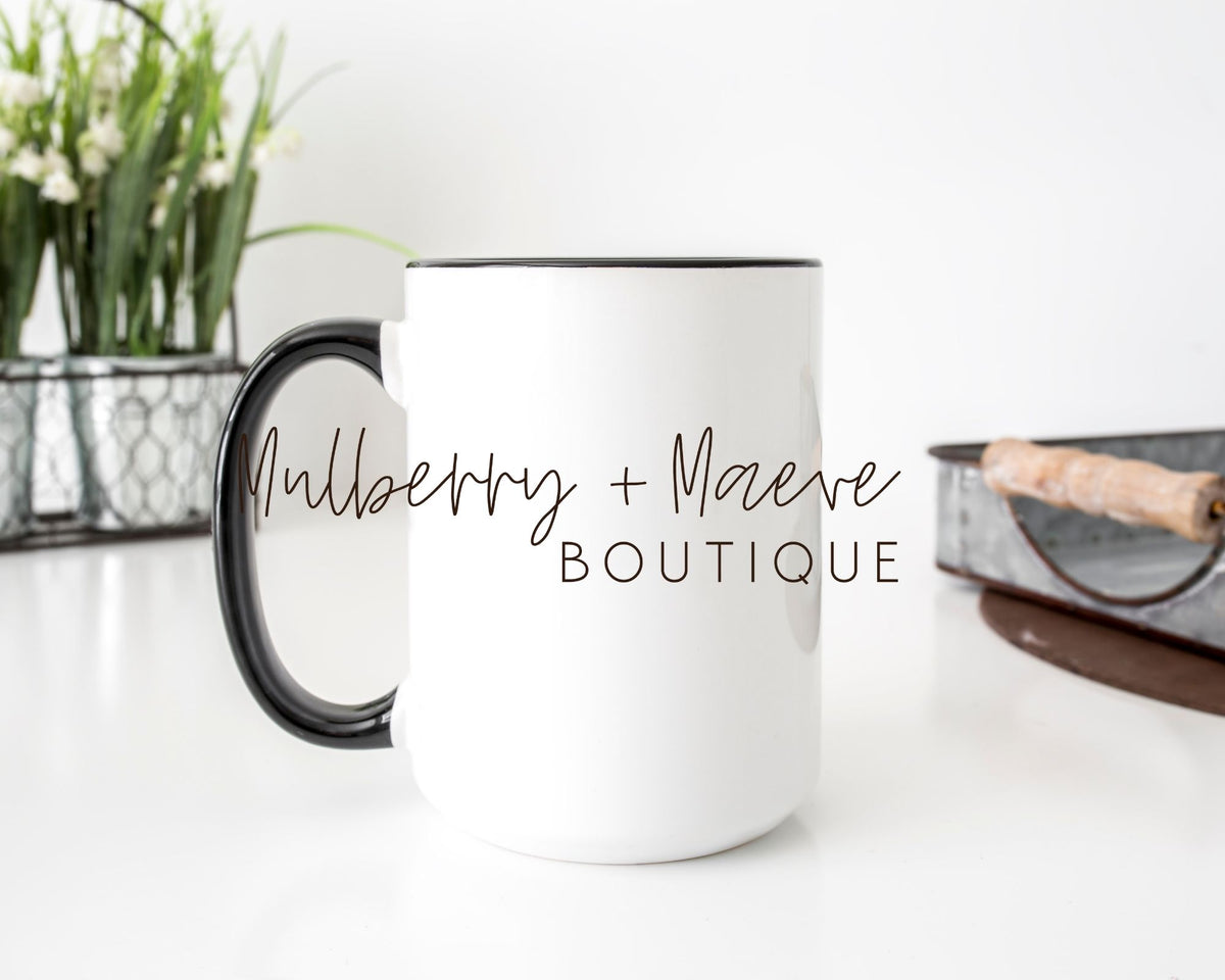 Mug Black Handle/Rim 15 oz